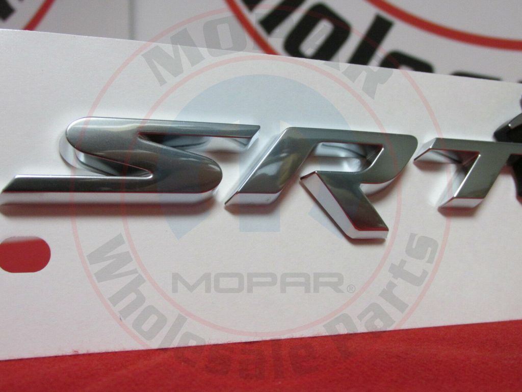 DODGE CHALLENGER HELLCAT Black & Silver SRT Decklid Nameplate Emblem ...